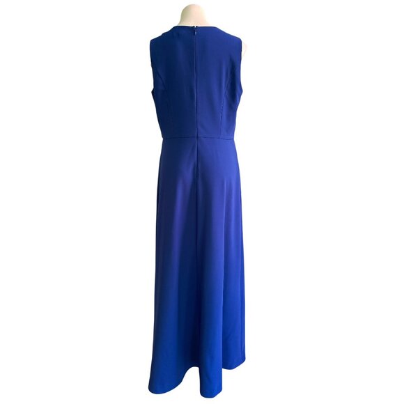 Kay Unger New York Blue Sleeveless Hi-Low Evening Gown, Size 12 Formal Elegant - Picture 5 of 11